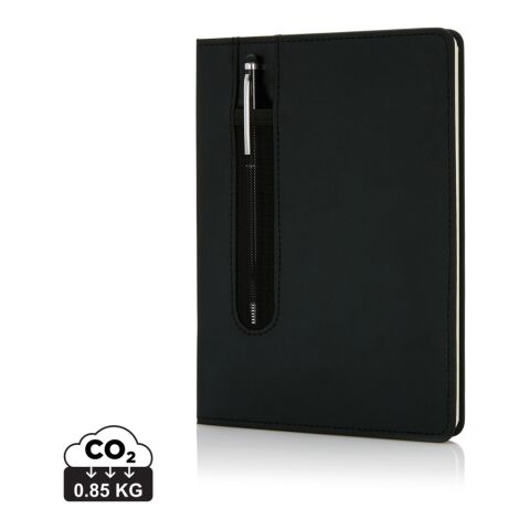 Basic Hardcover PU A5 Notizbuch mit Stylus-Stift schwarz | ohne Werbeanbringung | Nicht verfügbar | Nicht verfügbar | Nicht verfügbar