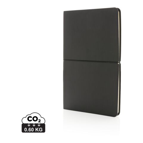Werbeartikel Modern Deluxe Softcover A5 Notizbuch – schwarz – mit Logo bedruckt