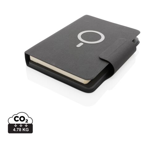 Artic magnetisches 10W Wireless Charging Notizbuch schwarz | ohne Werbeanbringung | Nicht verfügbar | Nicht verfügbar