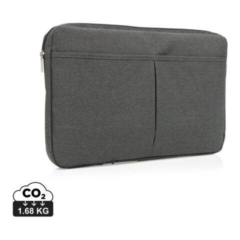 Werbeartikel 15” Laptophülle, PVC-frei – anthrazit – mit Logo bedruckt