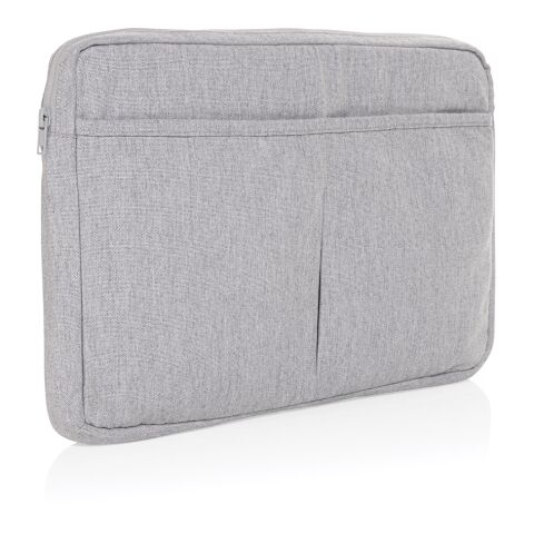 Werbeartikel "Laluka AWARE™ 15,6" Laptoptasche aus recycelter Baumwolle" – grau – mit Logo bedruckt