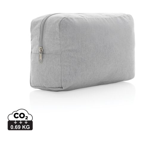 Werbeartikel Impact Aware 285g/m² Kosmetiktasche aus ungefärbtem Canvas – grau – Kosmetiktaschen, Kulturbeutel & Schminktaschen mit Logo bedruckt
