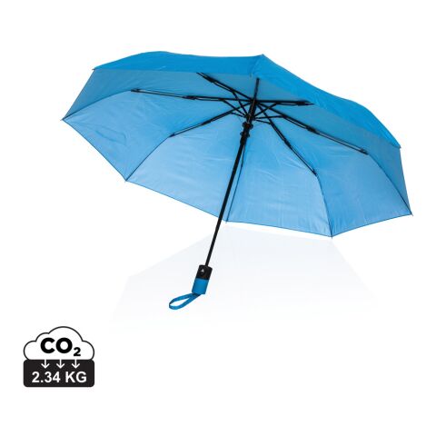 Streuartikel Taschenschirm Impact AWARE – ruhiges blau – mit individuellem Logodruck nachhaltig mit Automatik Ø 53cm als Messe-Giveaway