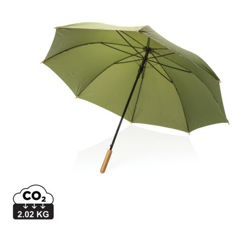 27&quot; Impact AWARE™ RPET 190T Auto-Open Bambus-Schirm grün | ohne Werbeanbringung | Nicht verfügbar | Nicht verfügbar