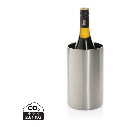 Werbeartikel Vino Weinkühler aus RCS-zertifiziert recyc. Stainless-Steel – silber – mit Logo bedruckt