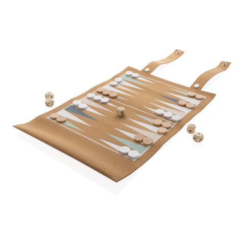 Britton faltbares Backgammon und Damespiel Set aus Kork