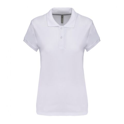 Damen Piqué Cotton Polo weiß | 2XL | ohne Werbeanbringung