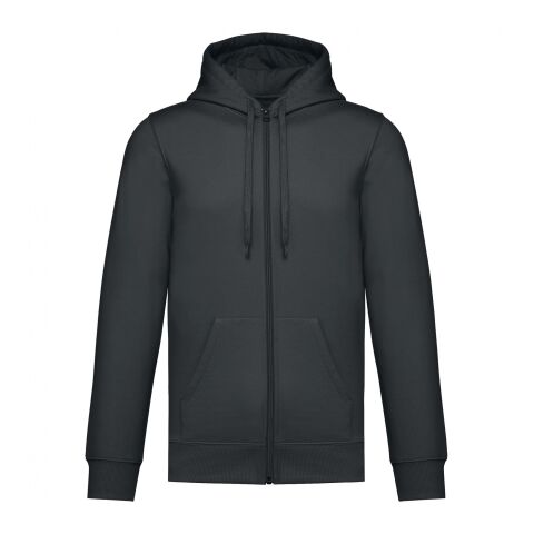 Recycled Vegan Unisex Zip-Hoodie anthrazit | XL | ohne Werbeanbringung