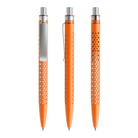 Werbeartikel Prodir QS40 Druckkugelschreiber matt mit Metallclip – orange-silber – mit Logo bedruckt