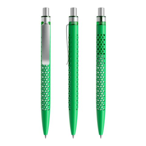 Werbeartikel Prodir QS40 Druckkugelschreiber matt mit Metallclip – grün-silber – mit Logo bedruckt
