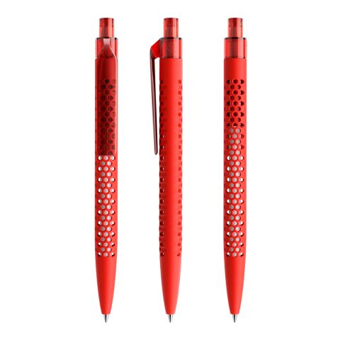 Werbeartikel Prodir QS40 Druckkugelschreiber Soft Touch – rot – mit Logo bedruckt