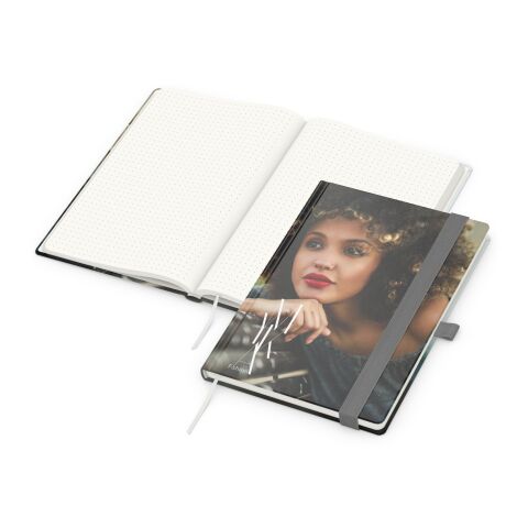 Notizbuch Match-Book RECYCLING Hardcover individuell bedruckt Silber | DIN A5 | ohne Werbeanbringung | recyceltes Naturpapier | Punktraster