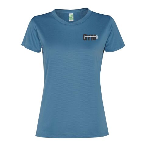 Teamkleidung Slam Sport T-Shirt Damen – storm blue – mit Logo bedruckt 48h Express-Druck nachhaltiges recyceltes Polyester Gr. S
