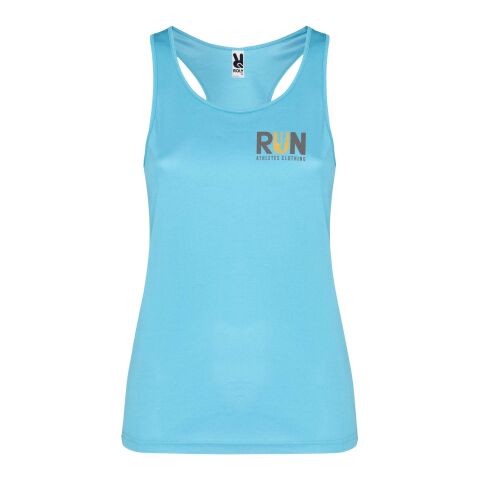 48h Express-Druck Werbeartikel Schura 140 g/m² Sport Top für Damen – türkis – S – mit Logo bedruckt