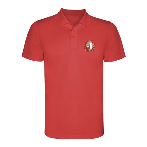 Werbeartikel Monzha Sport Poloshirt für Herren – rot – XL – mit Logo bedruckt