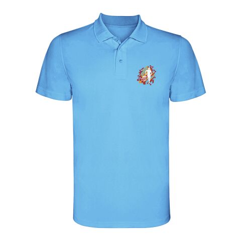 Werbeartikel Monzha Sport Poloshirt für Herren – türkis – L – mit Logo bedruckt