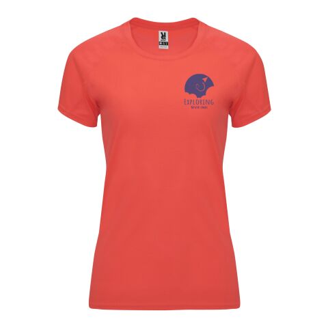 Werbeartikel Bahrain Sport T-Shirt für Damen – Fluor Coral – M – mit Logo bedruckt