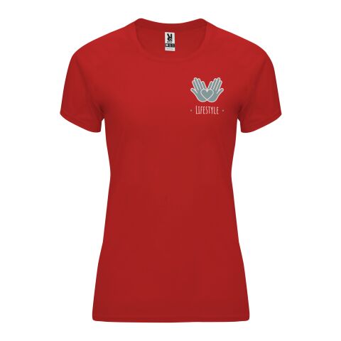 48h Express-Druck Werbeartikel Bahrain Sport T-Shirt für Damen – rot – L – mit Logo bedruckt