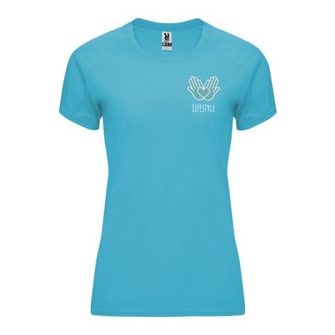 Werbeartikel Bahrain Sport T-Shirt für Damen – türkis – M – mit Logo bedruckt