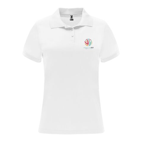 48h Express-Druck Werbeartikel Monzha Sport Poloshirt für Damen – weiß – M – mit Logo bedruckt