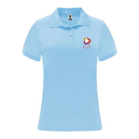 Werbeartikel Monzha Sport Poloshirt für Damen – himmelblau – XL – mit Logo bedruckt