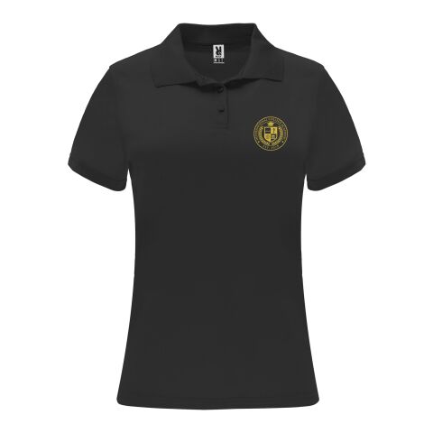 48h Express-Druck Werbeartikel Monzha Sport Poloshirt für Damen – schwarz – L – mit Logo bedruckt