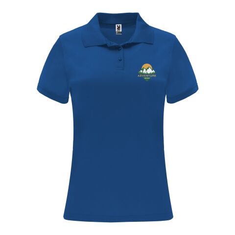 Teamkleidung Monzha Sport Damen-Poloshirt – royalblau – mit hochwertigem Stick 48h Express-Druck Funktionsgewebe Gr. M