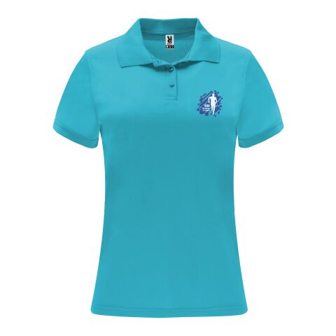 Werbeartikel Monzha Sport Poloshirt für Damen – türkis – S – mit Logo bedruckt