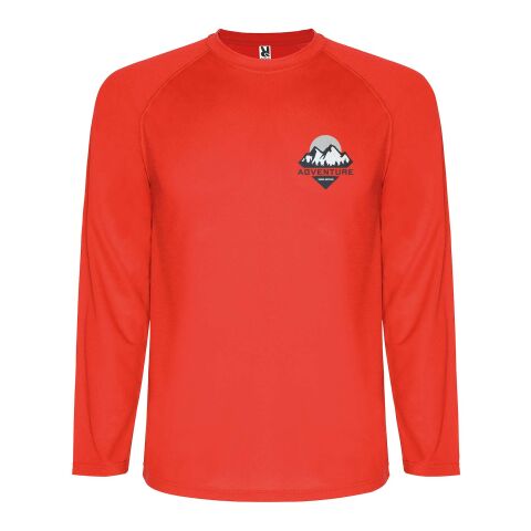 Werbeartikel Montecarlo Langarm Sport-Shirt für Männer – rot – XL – mit Logo bedruckt