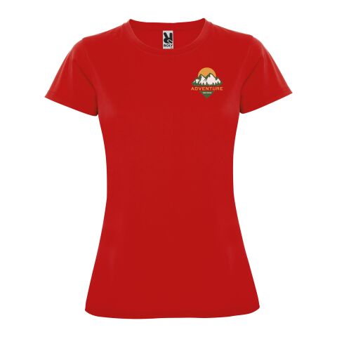 Werbeartikel Montecarlo Sport T-Shirt für Damen – rot – L – mit Logo bedruckt