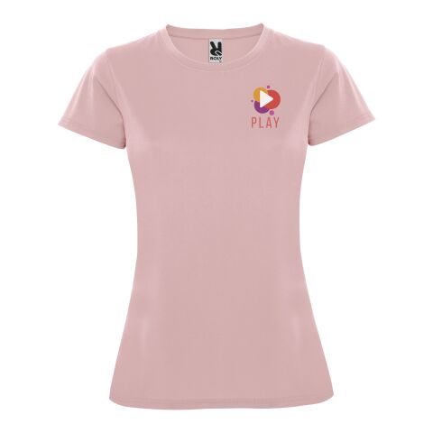Werbeartikel Montecarlo Sport T-Shirt für Damen – hellrosa – M – mit Logo bedruckt