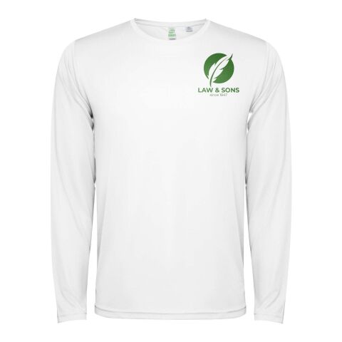 48h Express-Druck Werbeartikel Estoril Langarm-Shirt Unisex – weiß – M – mit Logo bedruckt