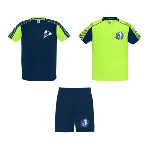 48h Express-Druck Werbeartikel Juve Sport-Set Unisex – Fluor Green-Navy Blue – 2XL – mit Logo bedruckt