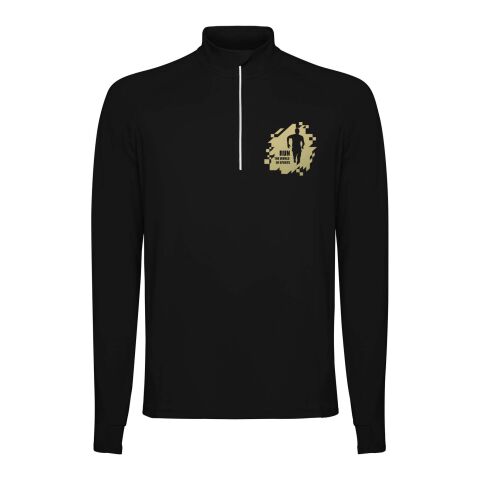 48h Express-Druck Werbeartikel Estambul Half-Zip Sweatshirt für Herren – schwarz – S – mit Logo bedruckt