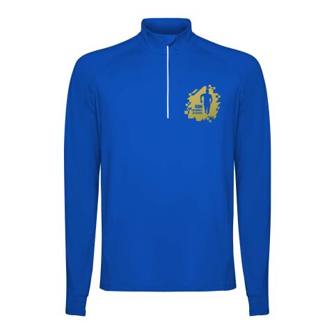 48h Express-Druck Werbeartikel Estambul Half-Zip Sweatshirt für Herren – royalblau – M – mit Logo bedruckt