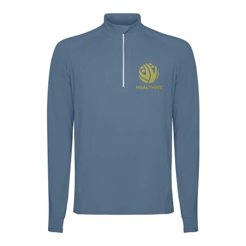 Werbeartikel Estambul Half-Zip Sweatshirt für Herren – Storm blue – L – mit Logo bedruckt