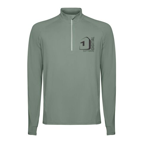 Werbeartikel Estambul Half-Zip Sweatshirt für Herren – Laurel green – M – mit Logo bedruckt