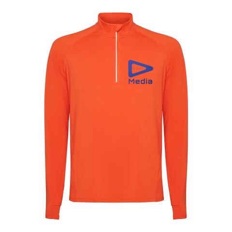 Werbeartikel Estambul Half-Zip Sweatshirt für Herren – Fire orange – S – mit Logo bedruckt