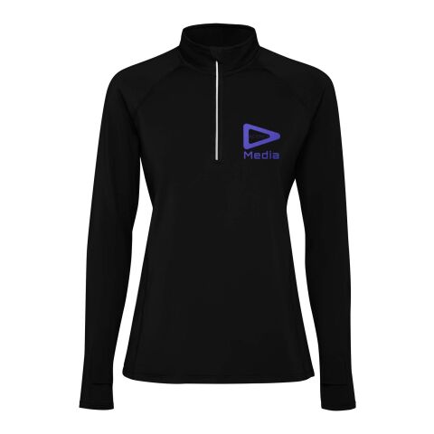 Werbeartikel Estambul Half-Zip Sweatshirt für Damen – schwarz – 2XL – mit Logo bedruckt