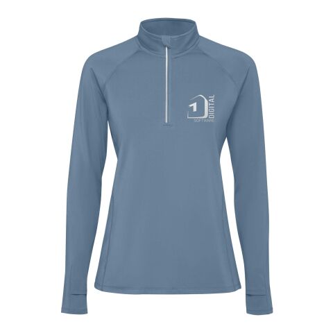 48h Express-Druck Werbeartikel Estambul Half-Zip Sweatshirt für Damen – storm blue – S – mit Logo bedruckt