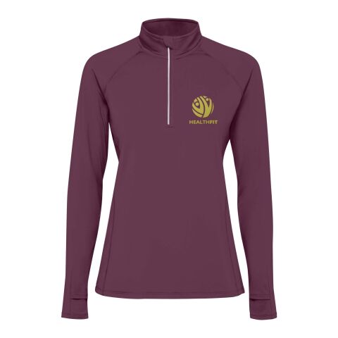 Werbeartikel Estambul Half-Zip Sweatshirt für Damen – plum red – S – mit Logo bedruckt