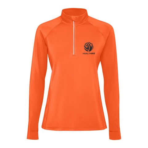 Werbeartikel Estambul Half-Zip Sweatshirt für Damen – fire orange – S – mit Logo bedruckt