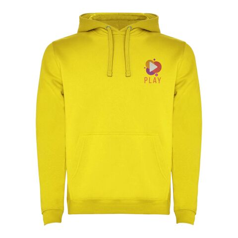 Werbeartikel Urban Kapuzenpullover für Herren – gelb – S – mit Logo bedruckt