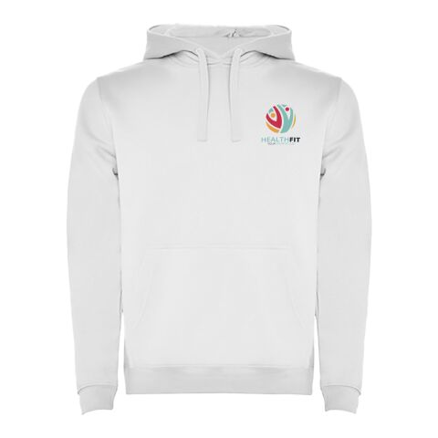 Werbeartikel Urban Kapuzenpullover für Herren – weiß – XS – mit Logo bedruckt