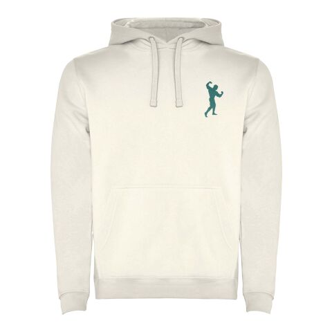 Werbeartikel Urban Kapuzenpullover für Herren – vintage white – M – mit Logo bedruckt