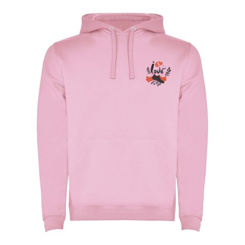 Werbeartikel Urban Kapuzenpullover für Herren – hellrosa – XS – mit Logo bedruckt
