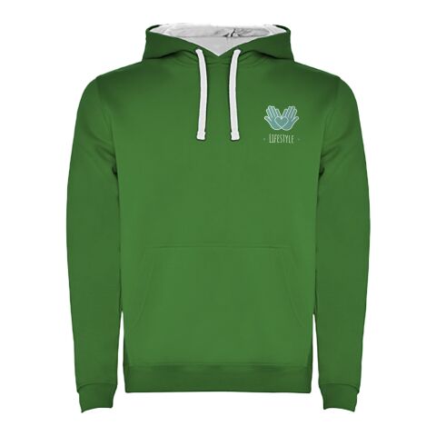 Werbeartikel Urban Kapuzenpullover für Herren – kelly green-weiß – 2XL – mit Logo bedruckt