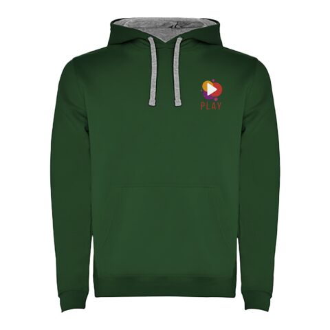 Werbeartikel Urban Kapuzenpullover für Herren – dunkelgrün-Marl Grey – XL – mit Logo bedruckt