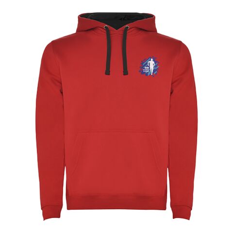 Werbeartikel Urban Kapuzenpullover für Herren – rot-schwarz – 3XL – mit Logo bedruckt