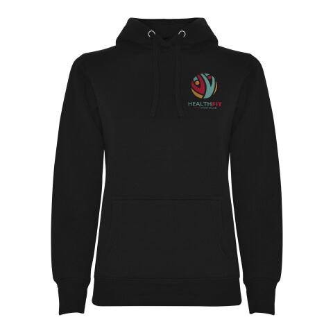 48h Express-Druck Werbeartikel Urban Kapuzenpullover für Damen – schwarz – L – mit Logo bedruckt